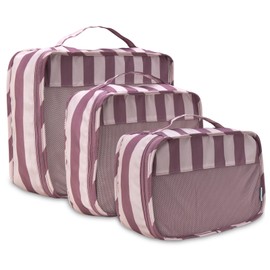 Bliss Packing Cubes for Travel - 3 Piece Durable Compact Luggage Travel Organizer Set for Laundry, Toiletry, and Cosmetics, Pink Gaze