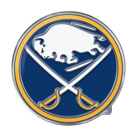 FANMATS 60479 Buffalo Sabres Heavy Duty Aluminum Embossed Color Emblem, Auto Emblem Decal