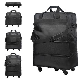 Suitcases with Wheels, Expandable Foldable Luggage Bag, Collapsible Rolling Travel Bag for Men Women, Lightweight Duffel Bag with Spinner Wheel