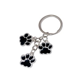 COLORFUL BLING Creative Cat Paw Keychain Kitten Cute Keychain Pet Lover Gift for Female Girls Bag Car Key Hanging Ornament Key Ring-Black