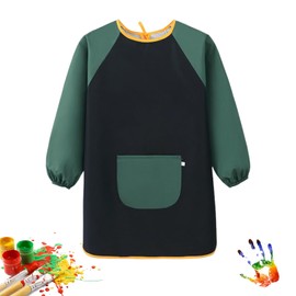 IWTBNOA Children's Painting Coat, Children's Apron with Sleeves, Waterproof Painting Apron, Art Coat for Children 7 - 11 Years, Size XL (Height 120 - 140 cm), Craft Apron Ideal for School, Painting