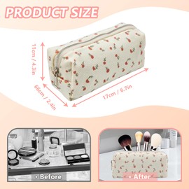 OYIWINMI Pencil Case for School Office Pencil Case with Zipper Aesthetic Flowers, yellow, Aesthetic Pencil Case