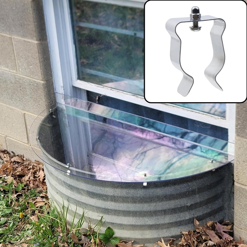 A Set Window Well Cover Hardware Kit, Install Clamps for