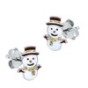 Snowman Christmas Earrings 925 Sterling Silver