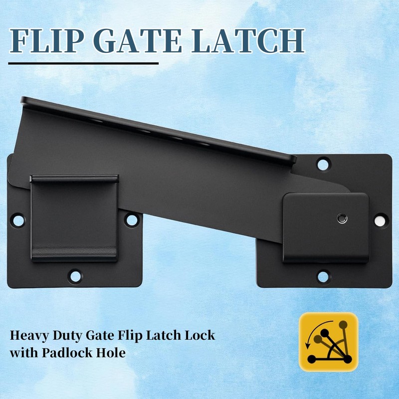 9-Inch Heavy Duty Flip Gate Latch with 4 Padlock Holes