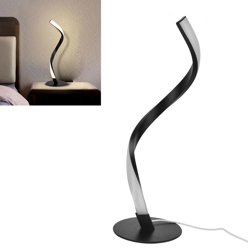 SShaped LED Spiral Table Lamp Reading Light Small Night Light