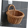 Anneome 2Pcs Decorative Imitation Rattan Wall Hanging Basket Multi-function Woven