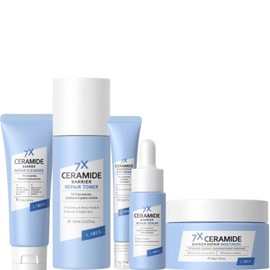 LAIKOU Ceramid Gesichtspflege Set, Hautpflege für Teenager Mädchen, 6 Stück Hautpflege Sets & Kits für Feuchtigkeitsspendend, mit Toner Creme Augencreme Serum, Beauty-Geschenksets für Alle Hauttypen