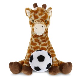 DolliBu Eco-Friendly Giraffe Stuffed Animal with Soccer Ball Plush - Huggable Giraffe Adorable Playtime Plush Toy, Cute Safari Life Gift, Super Soft Plush Doll Animal Toy for Kids, Adults - 10 Inches