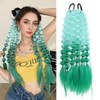 2 PACK Colorful Hair Extensions, POIUNA Upgrade 24" Long Braiding