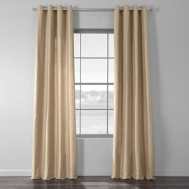 HPD Half Price Drapes CCLK-1804A-108-GR Cotton Textural LinenWeave Grommet Curtain (1 Panel), 50 X 108, Camel Tan