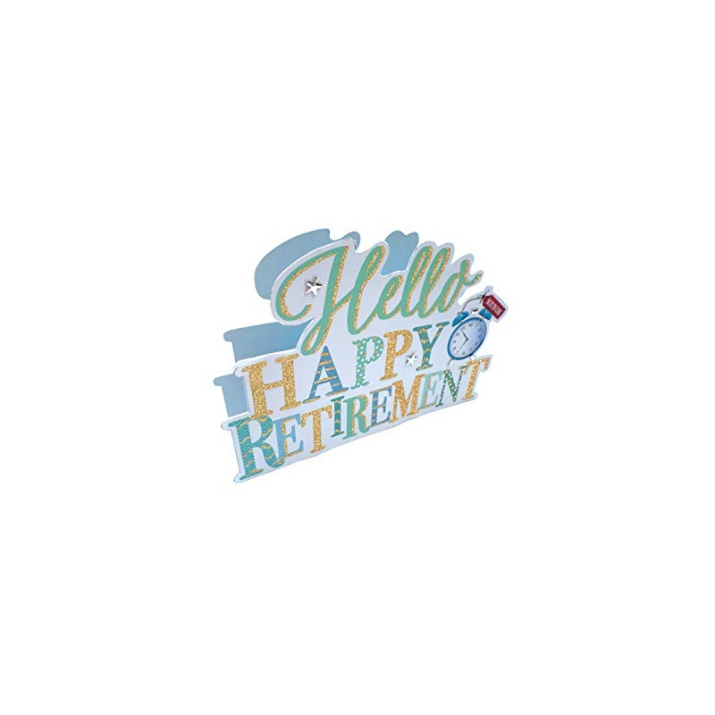 Paper Dazzle Happy Retirement 3D Greeting Card Glitter Finished PDZ042