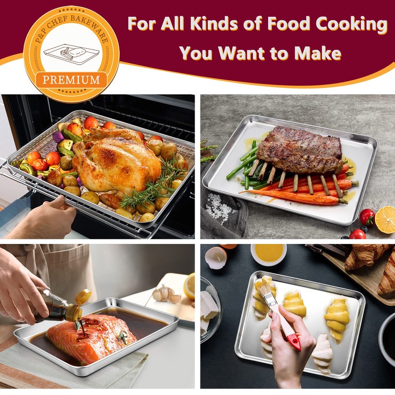 P&P CHEF 16 + 12.5 + 9 Inch Baking Sheet
