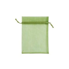 SSWBasics Pack of 50 -Green Basil in Color-Sheer Organza Small Gift Bags -Drawstring - 5''Wx7''H Mesh Bags for Gifts - Ideal for Treats, Jewelry, Small items-Bulk packaging