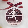 Marathon Runner Christmas Ornament, Cross Country Ornament, 2 Layered Wooden