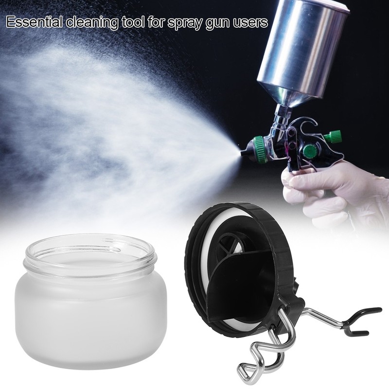 Airbrush Cleaning Pot Holder Paint Jar Bottle Clean Needle Nozzle