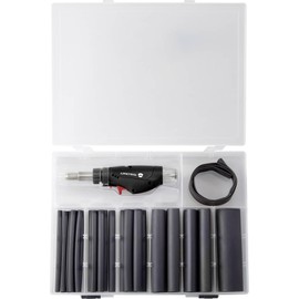 TOOLCRAFT TC-HSK-27 27-Piece Heat Shrink Tubing Set with 1300 °C Mini Hot Gas Burner