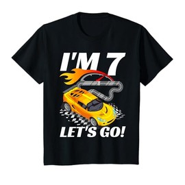 7 Year Old 7th Racing Racecar Birthday Party Boys Girls T-Shirt