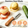 2PCS Multi-Functional Vegetable Peeler for Kitchen with Wooden Handle and
