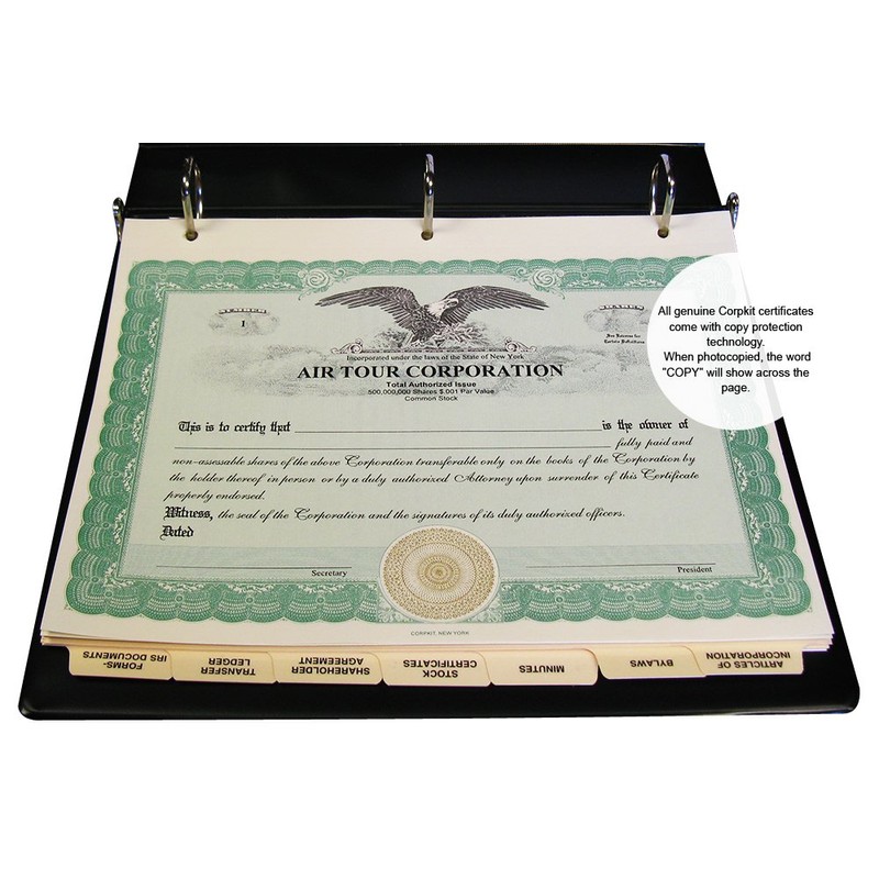 Corpkit Customized Thriftkit Corporate Kit with Operating Agreement, Black Binder,