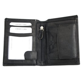 Men's Black Genuine Leather Wallet Wild Whole Made of Genuine Leather