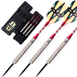 CUESOUL 22 Grams Tungsten Steel Tip Darts Set 90% Tungsten with Luxury Case