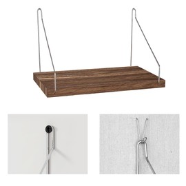 Fabric Wall Cubicle Shelf with Hooks for Work Decor, 11.8''x6'' Wooden Cubicle Organizer Storage Shelf with Hangers Cubicle Accessories for Office & Women Men Desk（2 Pack）