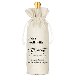 Socive Bolsa de vino de jubilación, regalos de jubilación, bolsas de vino, regalo para él o ella, regalos de jubilación, regalos de licencia para colegas, mejores amigos, compañeros de trabajo, jefes, enfermeras, maestros, jubilados, trabajo (5SW106)