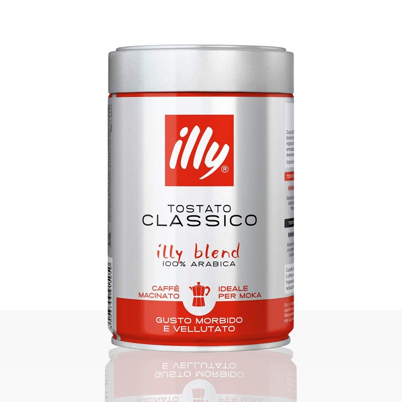 Illy Ground Moka Medium Roast, 8.8-Ounce Cans (Pack of 2)