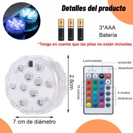 CONCEPCIONMIGUELMONTOR  Luz Para Piscina Sumergible Impermeable Led Luz Subacuática