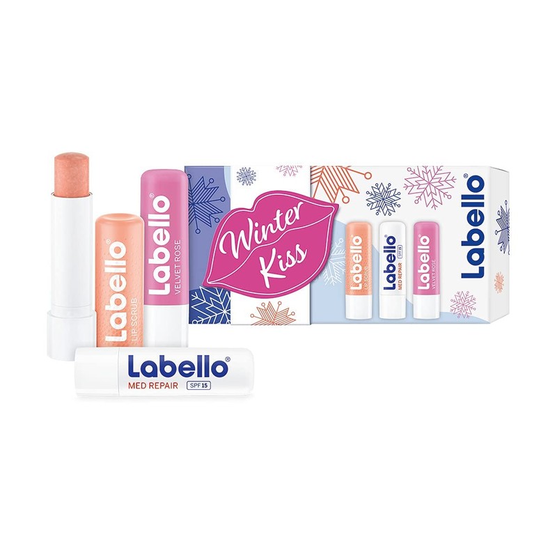 Labello Winter Kiss Gift Set, Winter Care Set with SPF,