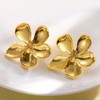 DIAMANTIO Elegant 18k Gold-Plated Floral Stud Earrings for Women –