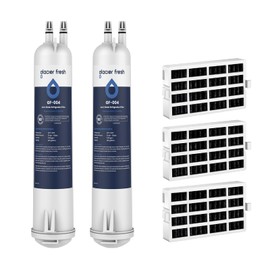 GLACIER FRESH Compatible with 4396841 Refrigerator Water Filter, EDR3RXD1, KAD3RXD1, WHR3RXD1, 4396841, 4396710, Filter 3, 46-9083,46-9030 Refrigerator Water Filter & w10311524 Air Filter, 2+3 Packs