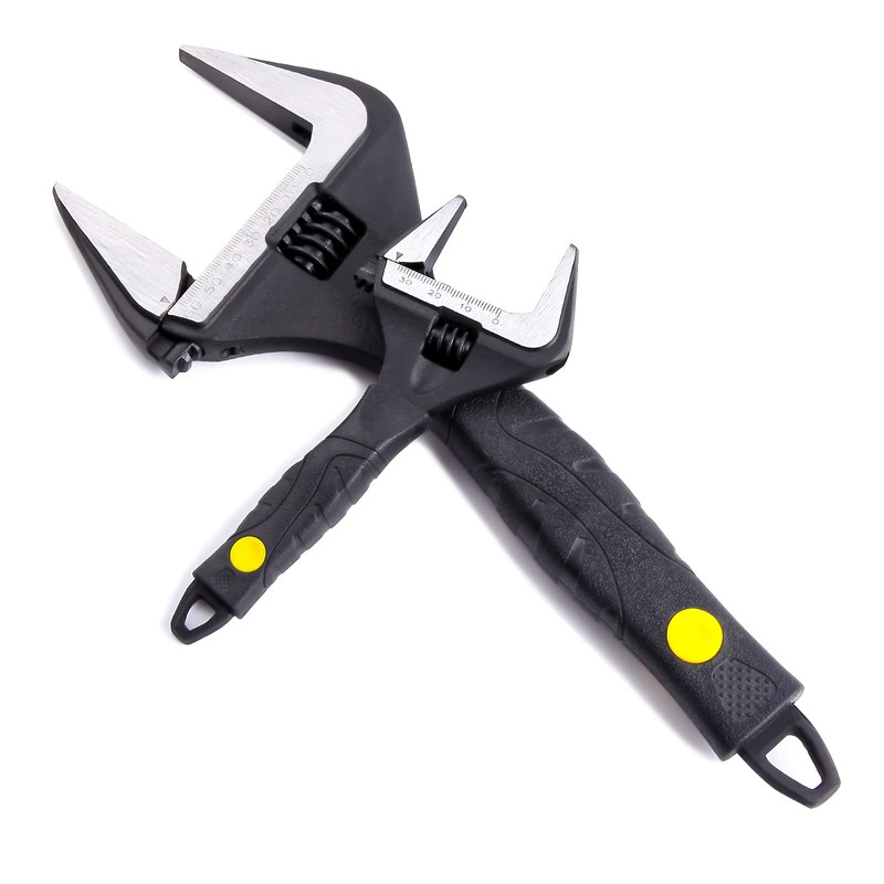 Sharp-tec 10 inch Adjustable Spanner, 50mm Wide Jaw Opening Adjustable