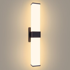Kalium 24in Modern Wall Sconces, Dimmable Bathroom Vanity Lights, 3000K Warm White LED Indoor Sconces Lighting for Bathroom, Stairs, Living Room, Bedroom. Hardwired.