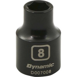 Dynamic Tools 3/8-Inch Drive 6 Point Metric, 8-Millimeter Standard Length, Impact Socket
