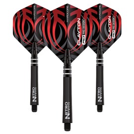 RED DRAGON Jonny Clayton Hardcore Dart Flights and Nitrotech Dart Shaft Combos - 3 Sets per Pack