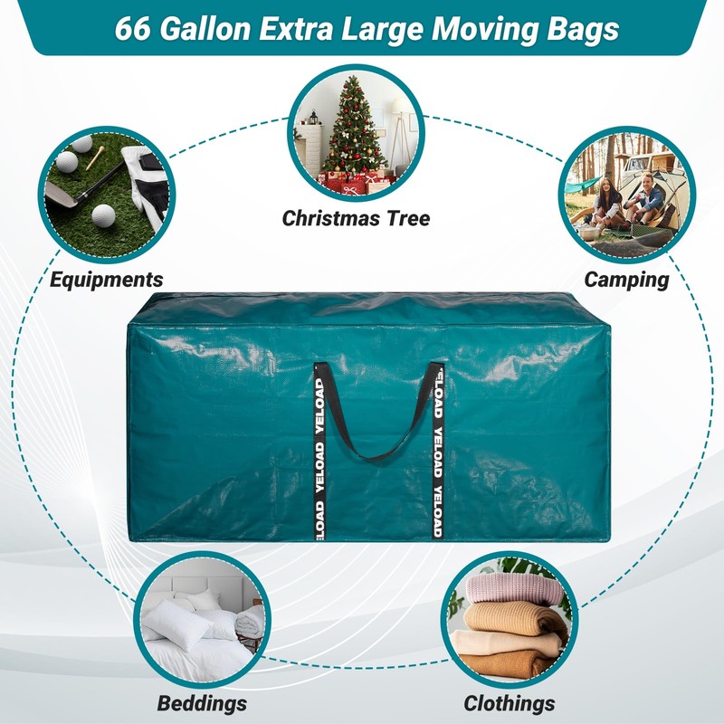 66 Gallon Extra Large Storage Bags 2 Pack – Teal