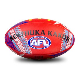 Sherrin AFL Footy 2024 SDNR Leather Replica Game Football Size 5 Red