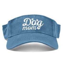 Dog mom Hat Sun Visor Hat for Adult Baseball Cap Flodable Visor Hats Lake Blue
