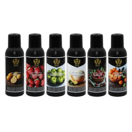 HAF® Saunaaufguss Konzentrat Set Fruchtige Oase | 6 x 100 ml Saunaduft mit Citro, Erdbeere, Grüner Apfel, Honigmelone, Kirsche, Orange | Saunaöl aus 100% natürlichen ätherischen Ölen