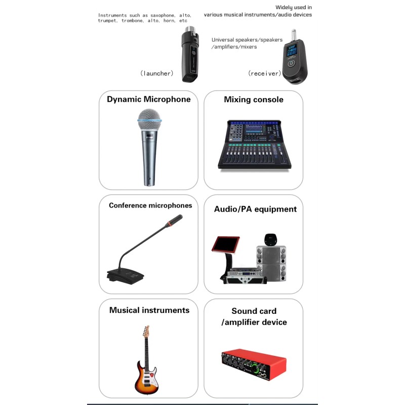 Loudstar Acoustics UHF Wireless Audio Transmitter and Receiver System, 6.35mm