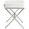 Pemberly Row Modern/Contemporary Vanity Bench White/Chrome