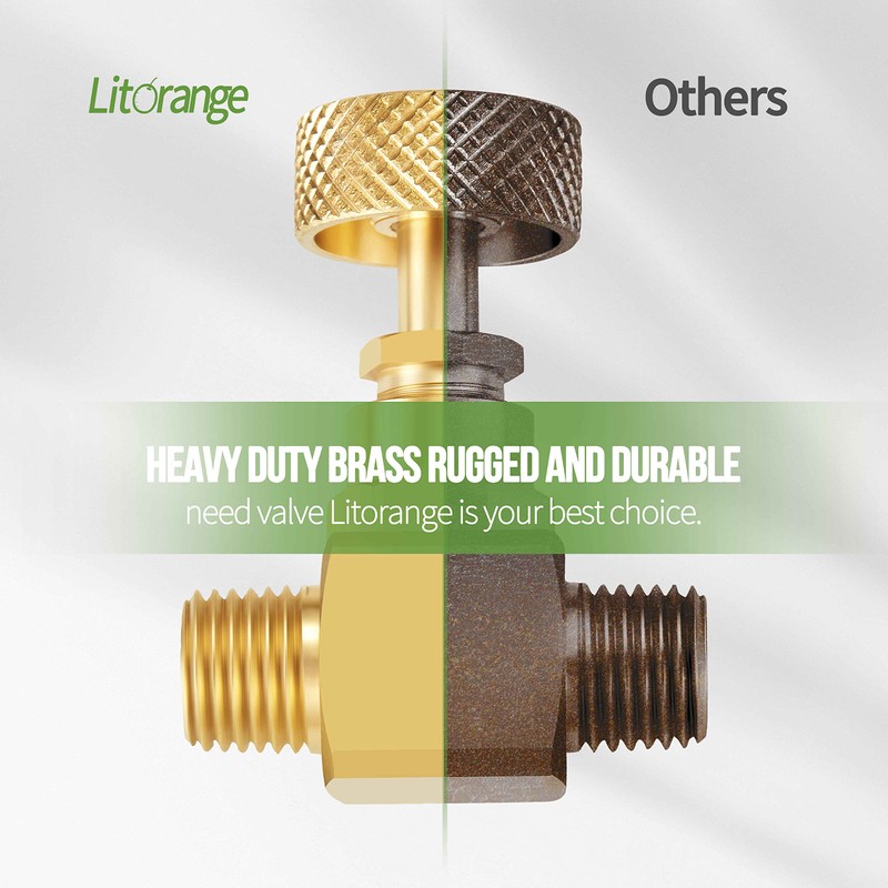 Litorange 2 Pack Heavy Duty Brass Replacement Control Needle Valve