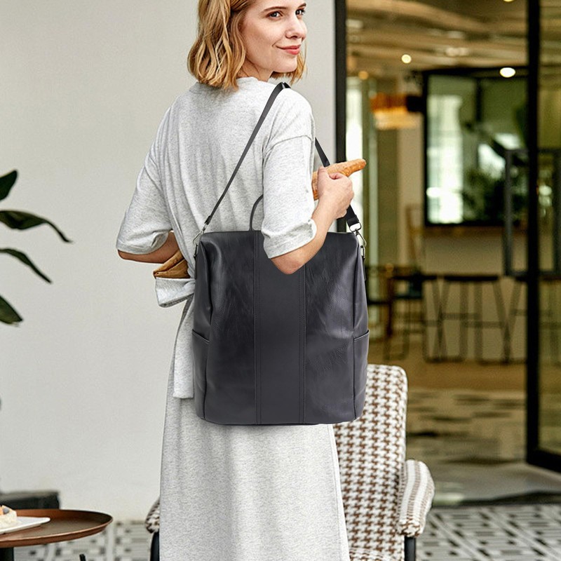 FuninCrea Women's Large Anti-Theft Backpack with Removable Strap and Handle,