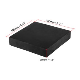 PATIKIL Rubber Anti-Vibration Pads, 2 Pcs Square Vibration Isolation Mats 6" x 6" x 1.2" for HVAC Air Conditioner Air Compressor Washer Dryer, Black