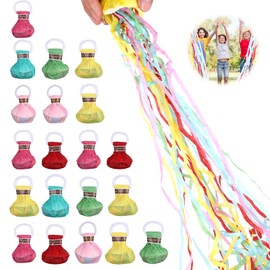 Pack of 20 Streamers Birthday, Hand Streamers Wedding, Hand Confetti Cannon, Birthday Decoration for Party, Wedding, Birthdays, Weddings, Graduations, Sho (6 x 9 cm / 2.36 x 3.54 inches, Colourful)