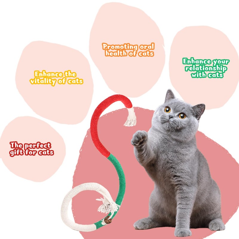 RUGBOL 4 Pcs Cat Toys, Bite Rope Catnip Toy Catnip