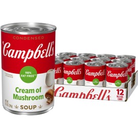 Campbell's Condensed 98% Fat Free Cream of Mushroom Soup, 10.5 oz Can (12 Pack)