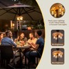 OPOIRA Wood Grain Patio Umbrella Light with Remote Control, Rechargeable